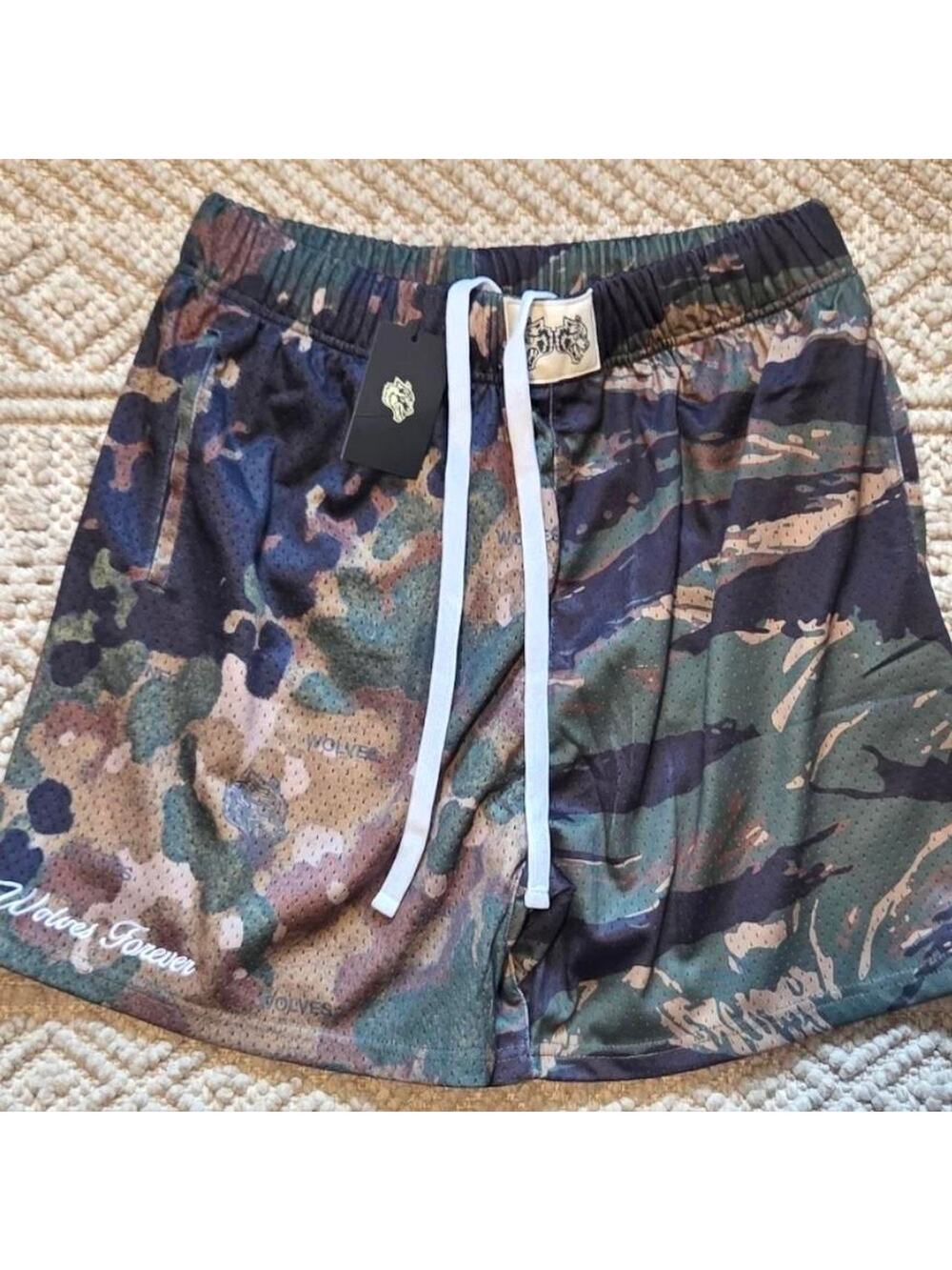 Darc Sport Wolves Patch Liam Mesh Shorts — Size Medium